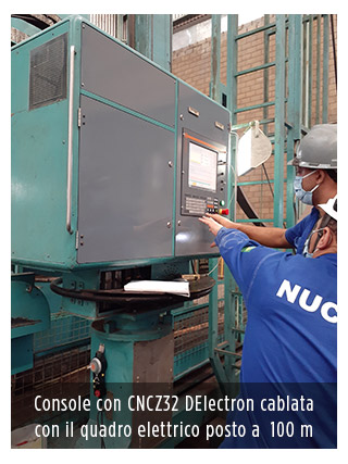 Console con CNCZ32 DElectron cablata con il quadro elettrico posto a  100 m
